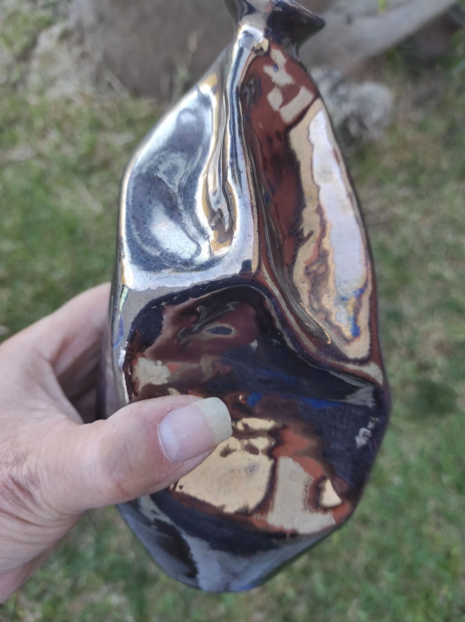 Copper ceramic flower vase violetero – photo 7